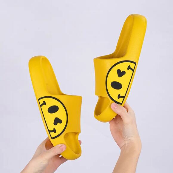 Yellow Smiley Cushion Slides, Light, Non-Slip Slippers - Picture 5 of 5